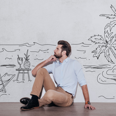 Image of person thinking about Pension planning advice in Wilmslow and Pension planning Huddersfield